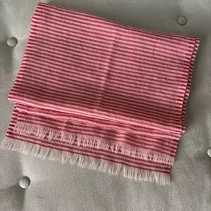 Pink and White Striped J. Crew Scarf